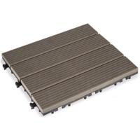 Iber Garden Tuintegel / balkon terrastegels - bruin - composiet - 30 x 30 cm - vlonder