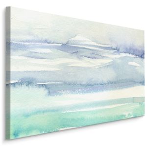 Schilderij Abstracte zee (print op canvas), groen/blauw, wanddecoratie