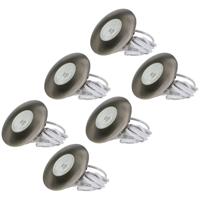 Set van 6 Pavo - Platte LED ipbouwspots met lage inbouwdiepte 12mm - 3 Watt 300 Lumen - 2700K Warm wit - Dimbaar - Rond - Meubelspot - IP44 waterdicht - RVS
