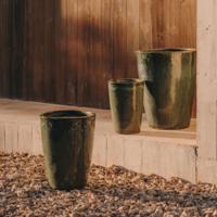 Kave Home Plantenpot Rotja Set van 3 stuks, Terracotta - Blauw - thumbnail