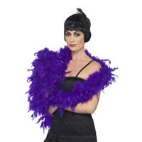 Luxe veren boa 180 cm en 80 gram - paars - carnaval verkleed spullen/accessoires Luxe veren boa 180 cm en 80 gram - paars - carnaval verkleed spullen/accessoires