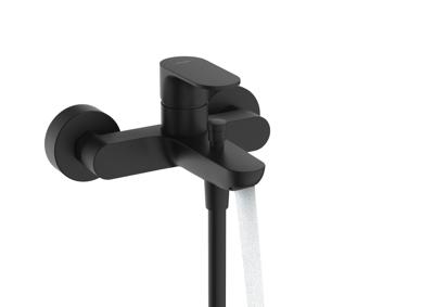 Hansgrohe Rebris S ééngreeps badmengkraan opbouw met 2 doorstroomhoeveelheden, mat zwart