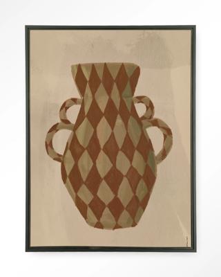 Urban Cotton Wandkleed 'Vivid Vase 08' 145 x 190cm in Floating Frame - black