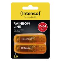 Intenso 64GB Rainbow Line double pack USB-stick Retail 64 GB Oranje 3502492 USB-A Intenso 64GB Rainbow Line double pack USB-stick Retail 64 GB Oranje 3502492 USB-A