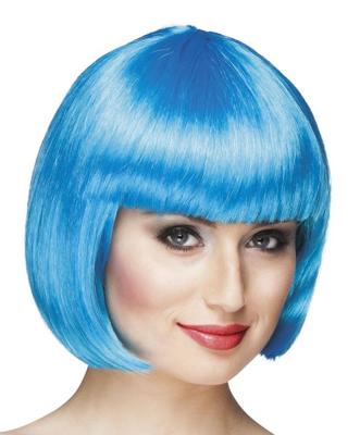 Pruik Cabaret ijs blauw