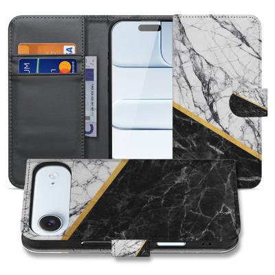 Marble White Black Hoesje voor Apple iPhone Air | Book Case
