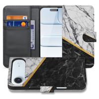 Marble White Black Hoesje voor Apple iPhone Air | Book Case