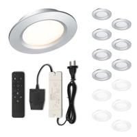 Set LED-inbouwspot met afstandsbediening Modena zilver 3W dimbaar 1-12 stuks