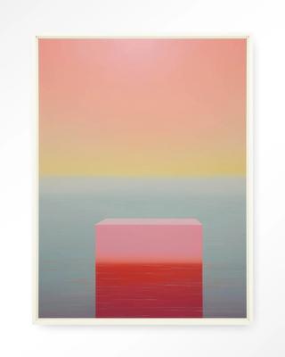 Urban Cotton Wandkleed 'Gradient 3' 80 x 110cm in Floating Frame - off white