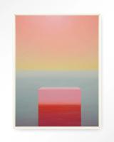 Urban Cotton Wandkleed 'Gradient 3' 80 x 110cm in Floating Frame - off white