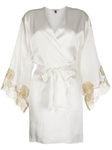 Gilda & Pearl robe de chambre à détails en dentelle - Blanc