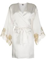 Gilda & Pearl robe de chambre à détails en dentelle - Blanc