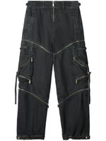 Off-White pantalon zippé en jean à poches cargo - Gris