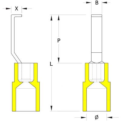 Weidmüller 1312470000 Haakkabelschoen 4 mm² 6 mm² Deels geïsoleerd Geel 100 stuk(s)