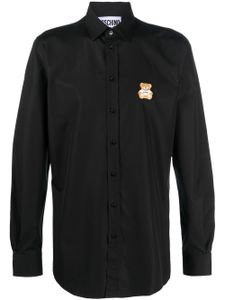 Moschino chemise en popeline à broderies - Noir