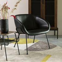 Zuiver Fauteuil 'Feston' PU leer, kleur Zwart Zuiver Fauteuil 'Feston' PU leer, kleur Zwart