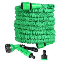 Sunnydays Flexibele/uitrekbare tuinslang - 15 meter - met sproeikop - 7 standen - tuinbewatering