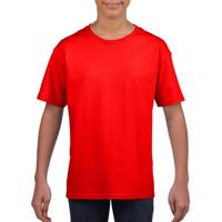 Rood basic t-shirt met ronde hals - kinderen - unisex - katoen - 145 grams - Rode shirts