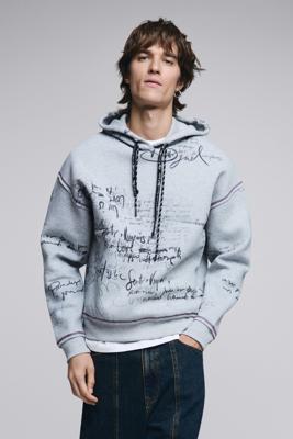 Sweatshirt met lettering en capuchon - BLACK - L Sweatshirt met lettering en capuchon - BLACK - L