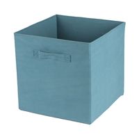 Opbergmand/kastmand Square Box - karton/kunststof - 29 liter - ijsblauw - 31 x 31 x 31 cm   - - thumbnail