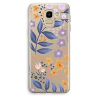 Flowers with blue leaves: Samsung Galaxy J6 (2018) Transparant Hoesje