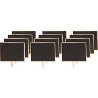 12x Houten memo krijtbordje met knijper 15 x 12 cm - thumbnail