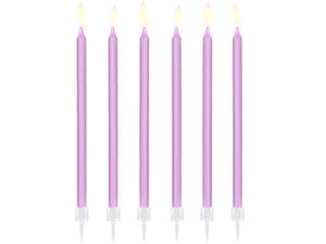 Taartkaarsjes lila 14cm - 12 stuks
