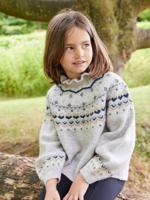 Jacquard trui met glinsterende details voor meisjes gemêleerd grijs