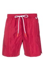 Isaia short de bain à lien de resserrage contrastant - Rouge