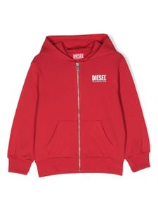 Diesel Kids hoodie zippé à logo imprimé - Rouge