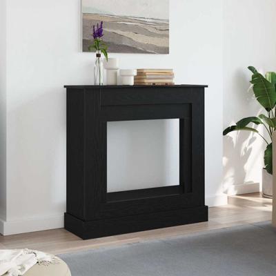 Haardombouw 90x30x90 cm spaanplaat zwart eikenkleurig