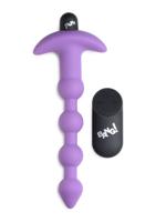 Vibrating Silicone Anal Beads & Remote Control - Purple