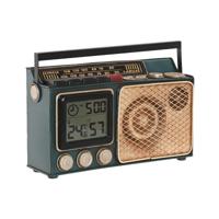 Tafelklok Home ESPRIT Gouden Donkergroen Metaal Radio 24 x 8 x 17 cm