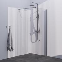 BRAUER Season inloopdouche model C helder glas 80x200 incl. glascoating RVS-kleurig geborsteld