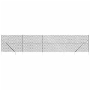 The Living Store Gaashek Cyclone - 2.2 x 10 m - Antraciet - Gegalvaniseerd staal met PVC-coating