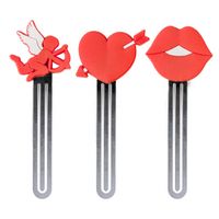 Balvi boekenleggers romantiek 11 x 4,3 PVC rood 3 stuks - thumbnail