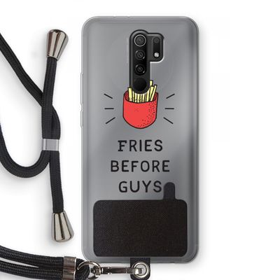 Fries before guys: Xiaomi Redmi 9 Transparant Hoesje met koord