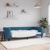 Slaapbank 90x200 cm fluweel blauw