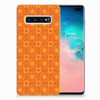 Samsung Galaxy S10 Plus | TPU bumper | Batik Oranje
