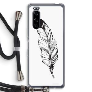Pluim: Sony Xperia 5 Transparant Hoesje met koord
