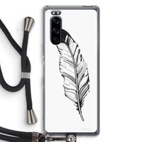Pluim: Sony Xperia 5 Transparant Hoesje met koord