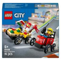 LEGO city 60458 raceautopakket: pizzabestelwagen vs. brandweerauto