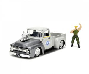 JADA TOYS Street Fighter 1956 Ford pick-up met Guile figuur Kant-en-klaar model Personenauto (model)