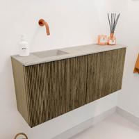 Toiletmeubel Mondiaz Joya Dlux | 90 cm | Meubelkleur Dusk | Faye wastafel Opalo Wasbak Links | Zonder kraangat(en) Toiletmeubel Mondiaz Joya Dlux | 90 cm | Meubelkleur Dusk | Faye wastafel Opalo Wasbak Links | Zonder kraangat(en)