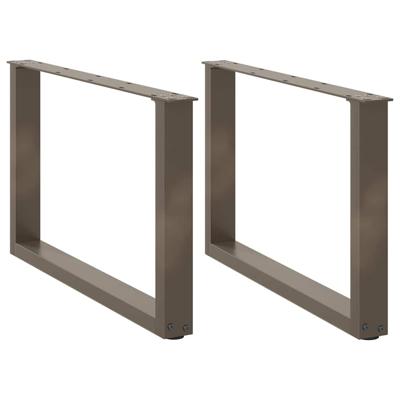 Salontafelpoten 2 st U-vormig 60x(42-43) cm staal naturel