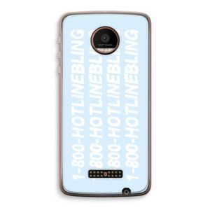 Hotline bling blue: Motorola Moto Z Force Transparant Hoesje