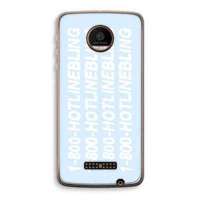 Hotline bling blue: Motorola Moto Z Force Transparant Hoesje