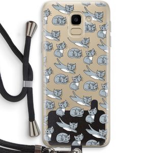 Poezen: Samsung Galaxy J6 (2018) Transparant Hoesje met koord