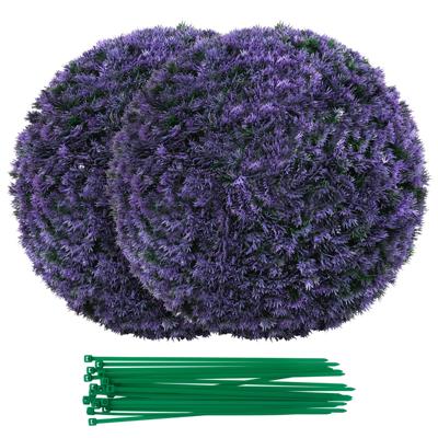 2 Buxus Bol Kunstmatige Lavendel UV-bestendige Kunstmatige Plant Bol Decoratieve Plant 38 cm