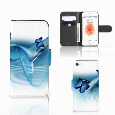 Apple iPhone 5 | 5s | SE | Telefoonhoesje | Met pasjeshouder | Vlinders